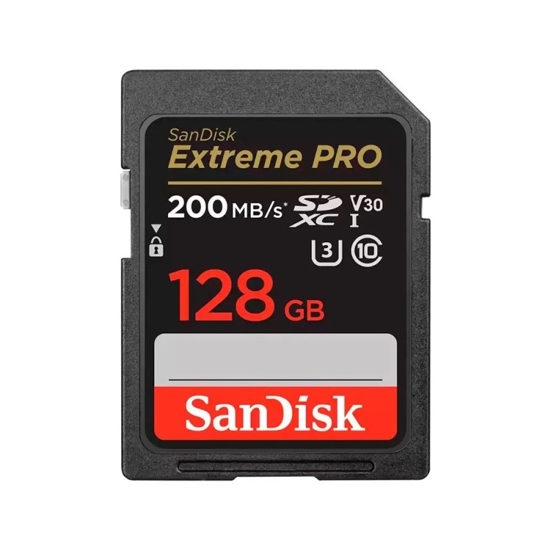 MEMORIA SD DE 128GB SANDISK EXTREME PRO CLASE 10 V30 200MB/S